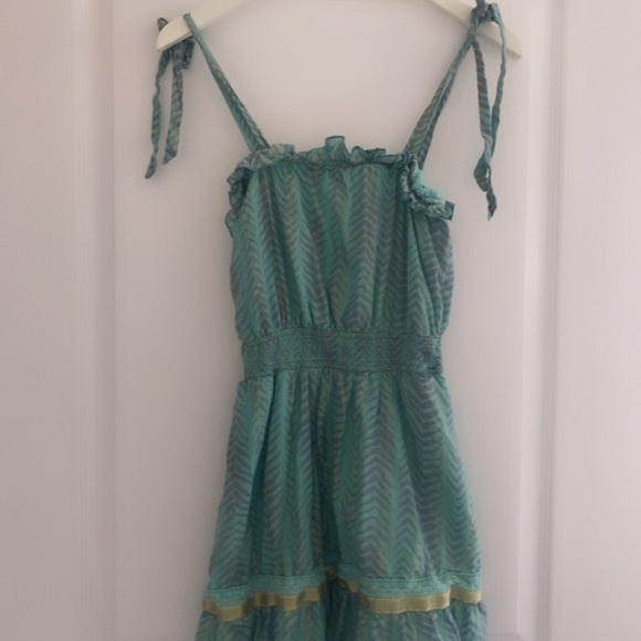 Francesca’s Layla Lurex Mini Dress mint and gold shoulder ties size small - Picture 8 of 10